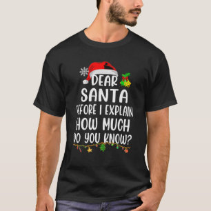 Camiseta Querido Santa I puedo explicar graciosa Navidad Pa