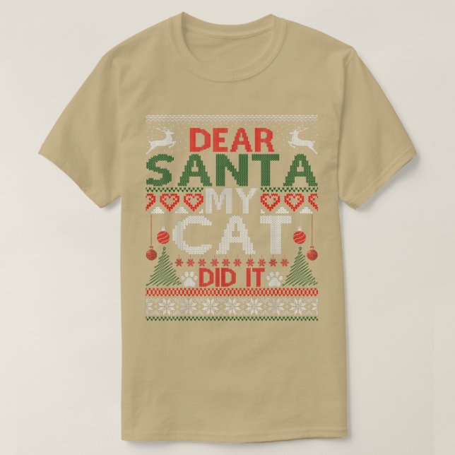 Camiseta Querido Santa Mi Gato Lo Hizo Gracioso Gato Amante (Diseño del anverso)