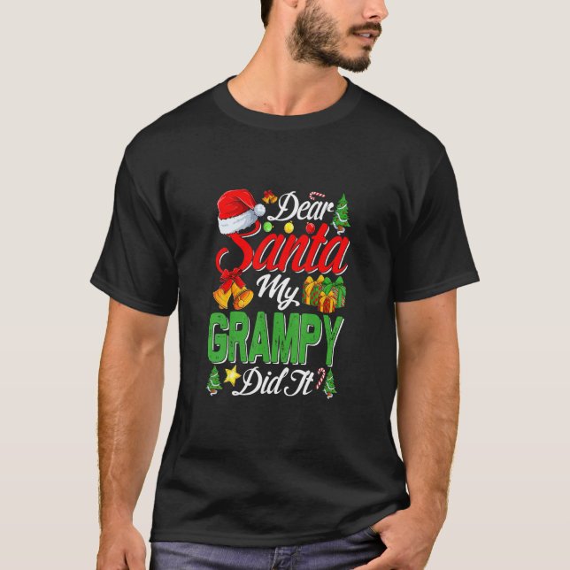Camiseta Querido Santa, mi Grampa Lo Hizo Navidad Familia D (Anverso)