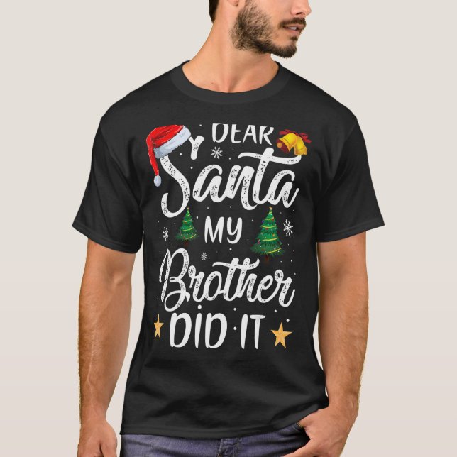 Camiseta Querido Santa, mi hermano lo hizo (Anverso)