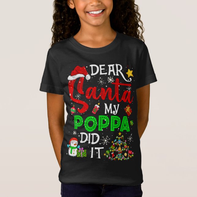 Camiseta Querido Santa Mi Poppa, ¿Los Navidades coincidiero (Anverso)