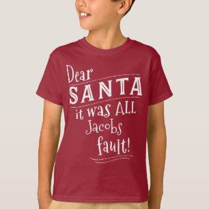 Camiseta Querido Santa Personalizado Shirt, agrega nombres