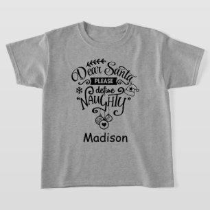 Camiseta Querido Santa Por Favor Define Travieso Navidad Pe
