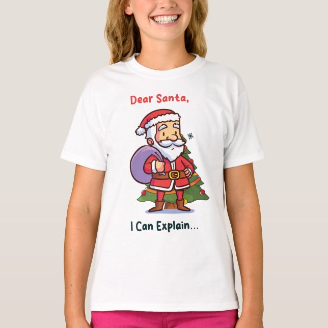Camiseta Querido Santa, puedo explicarlo - Navidades divert (Anverso)