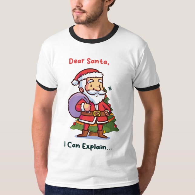 Camiseta Querido Santa, puedo explicarlo - Navidades divert (Anverso)