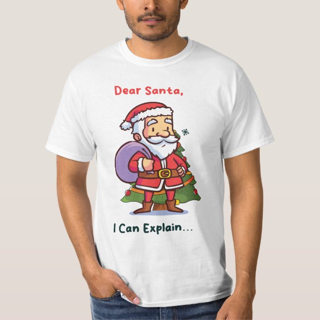 Camiseta Querido Santa, puedo explicarlo - Navidades divert (Anverso)