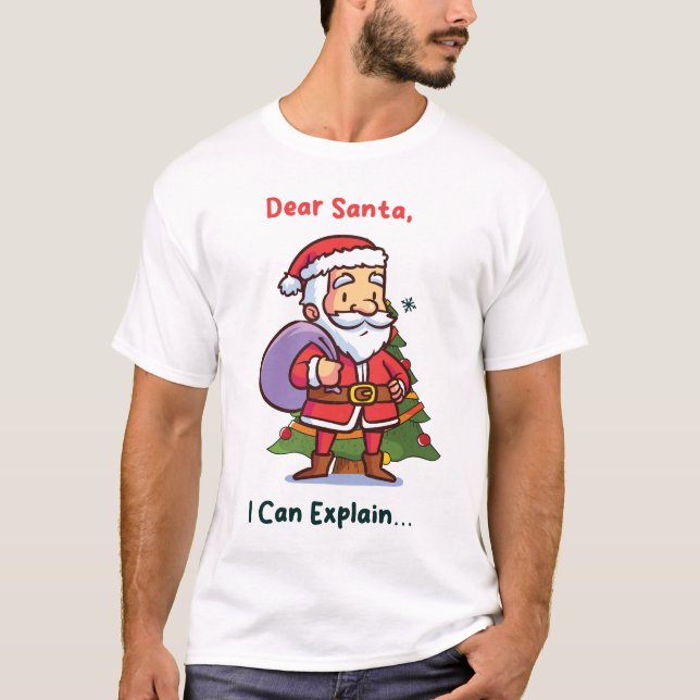 Camiseta Querido Santa, puedo explicarlo - Navidades divert (Anverso)