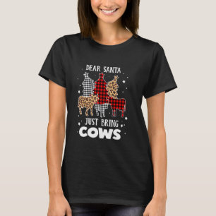 Camiseta Querido Santa Trae Vacas navidad Funny