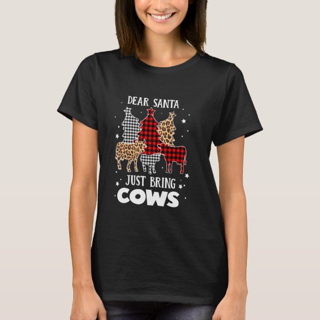 Camiseta Querido Santa Trae Vacas navidad Funny (Anverso)