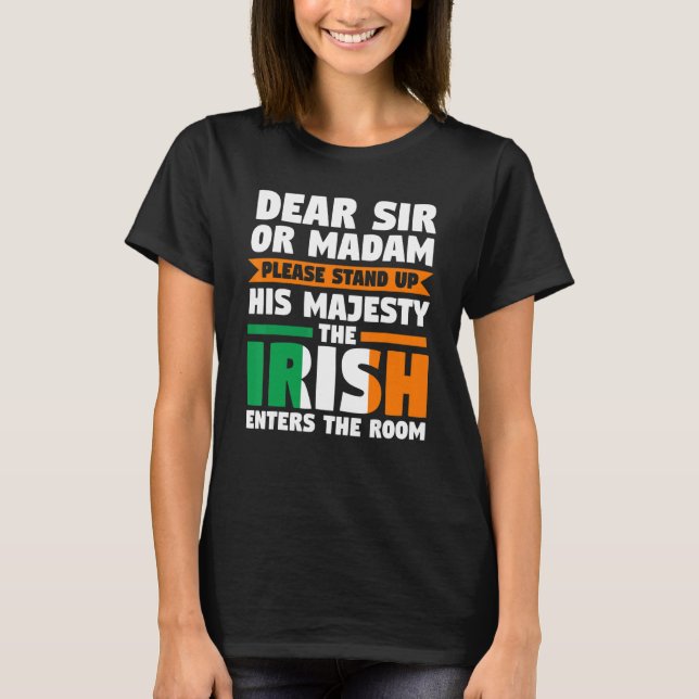 Camiseta querido señor o señora, levántate irlandés Ire (Anverso)