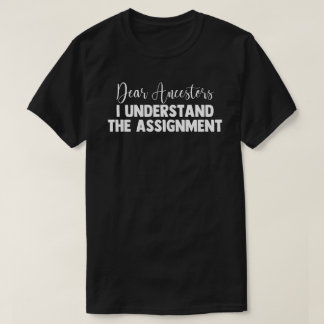 Camiseta Queridos Ancestores Entiendo la asignación