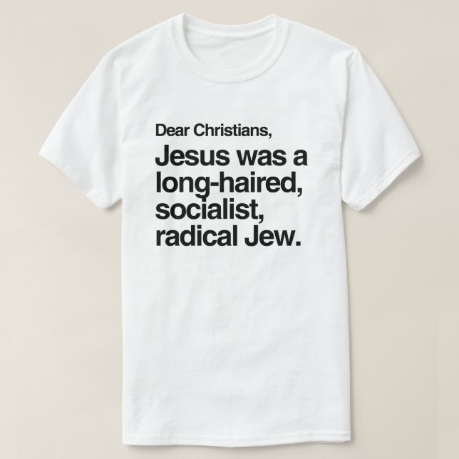 CAMISETA QUERIDOS CRISTIANOS JESÚS FUE UN JUDÍO (Diseño del anverso)