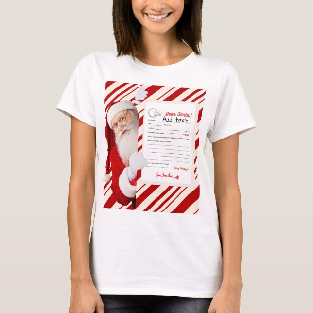 Camiseta Queridos Navidades de Santa Carta: banda de carame (Anverso)
