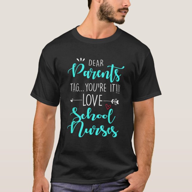 Camiseta Queridos padres etiquetan te encanta la escuela de (Anverso)