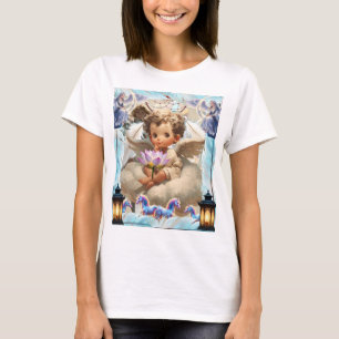 Camiseta Querubín Angelical Celestial Flor de Loto Fantas