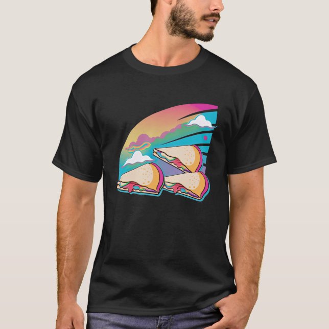 Camiseta Quesadillas Vaporwave Retrowave Estético (Anverso)