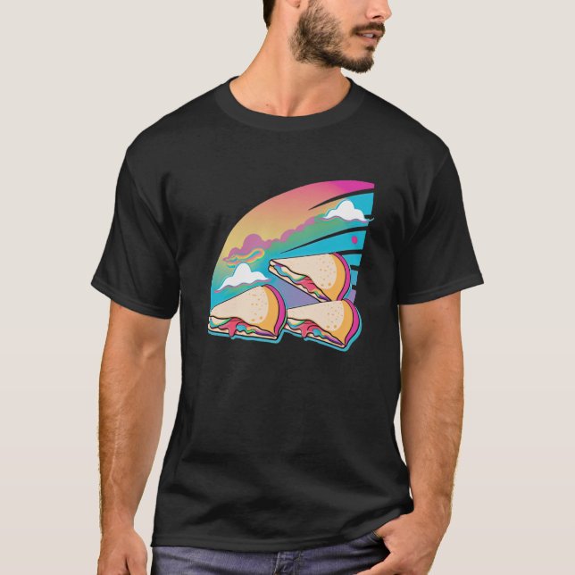 Camiseta Quesadillas Vaporwave Retrowave Estético (Anverso)