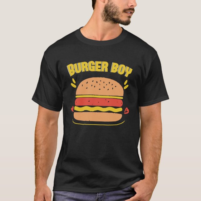 Camiseta Queso a la parrilla Burger Burger Boy Carga de com (Anverso)