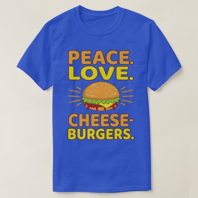 Camiseta Queso de amor por la paz hamburguesas Hamburger Bu (Diseño del anverso)
