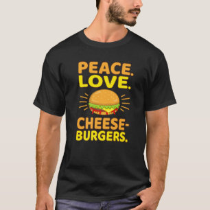 Camiseta Queso de amor por la paz hamburguesas Hamburger Bu