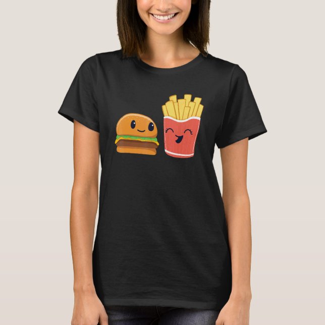 Camiseta Queso de comida, hamburguesa y fritos niños (Anverso)