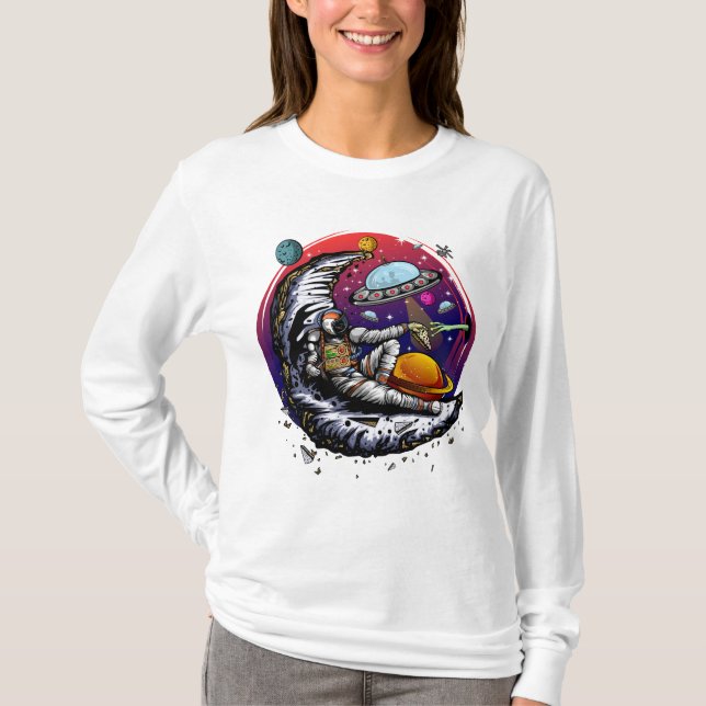 Camiseta Queso de la luna espacial (Anverso)