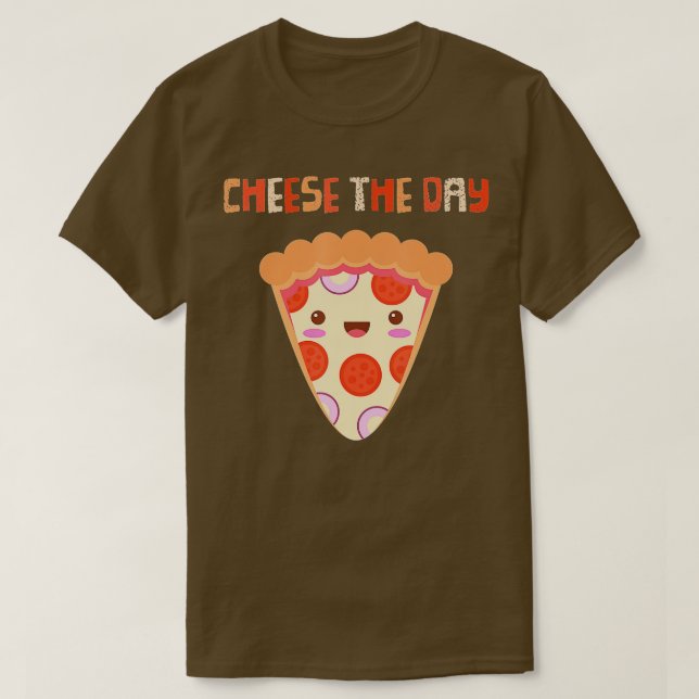 Camiseta Queso de Pizza Enamorado El Día Gracioso Pepperoni (Diseño del anverso)