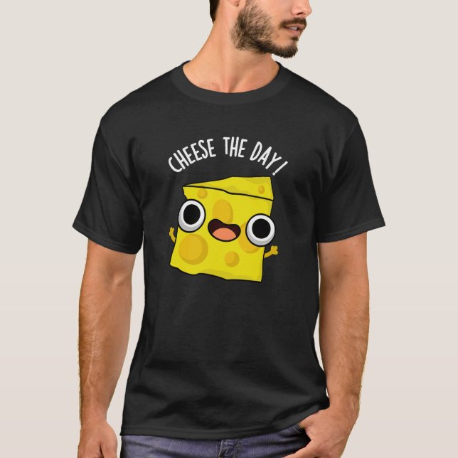 Camiseta Queso El Día Gracioso Comida Pun Oscuro BG (Anverso)