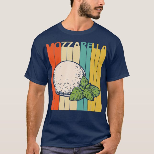 Camiseta Queso retro vintage Mozzarella (Anverso)