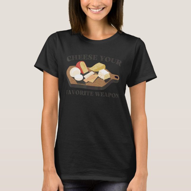 Camiseta Queso tu traje favorito de arma Gouda Cheddar (Anverso)