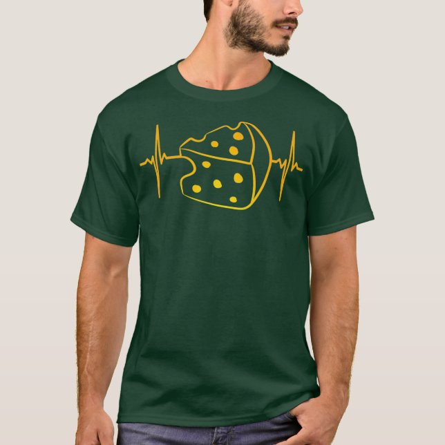 Camiseta Queso Wedge Heartbeat Granja lechera a la parrilla (Anverso)
