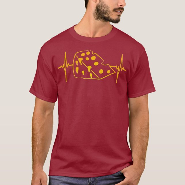 Camiseta Queso Wedge Heartbeat Granja lechera a la parrilla (Anverso)