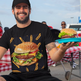 Camiseta Queso y humor de los hombres para comer fritas y b