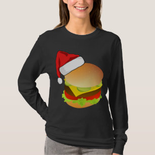 Camiseta Quesos eburgers Hamburger Santa Hat coincidiendo C