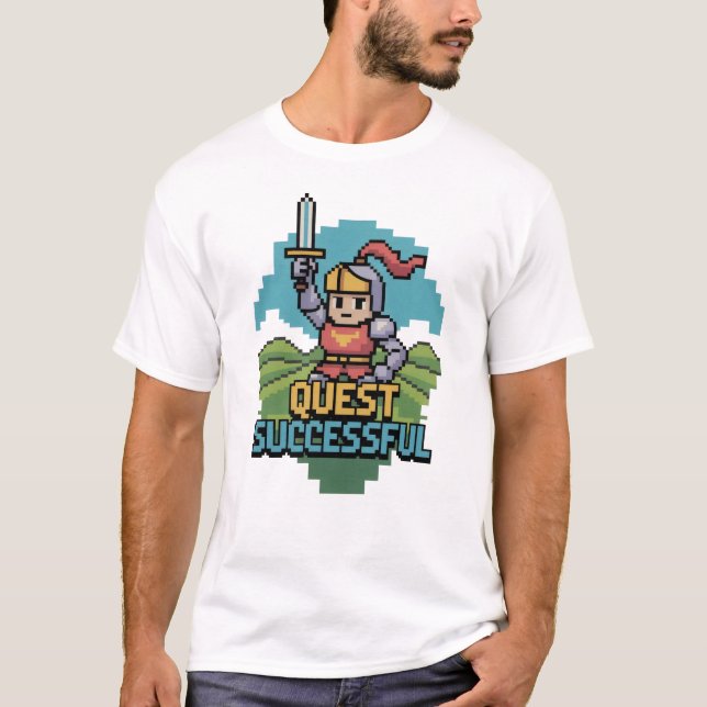 Camiseta Quest Successful 8 Bit Motivation  (Anverso)