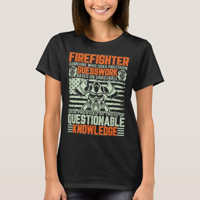 Camiseta Questionable Knowledge Fireman Gift Proud Firefigh (Anverso)