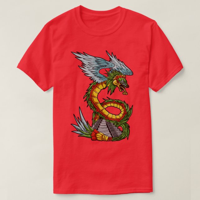 Camiseta Quetzalcoatl Antiguo Templo Maya Azteca Serpent En (Diseño del anverso)