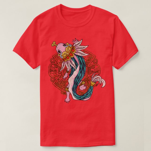 Camiseta Quetzalcoatl Axolotl Antiguo Azteca Serpent Mayo I (Diseño del anverso)