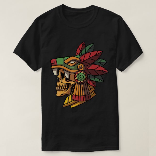 Camiseta Quetzalcoatl Calavera azteca antigua inca toltec (Diseño del anverso)
