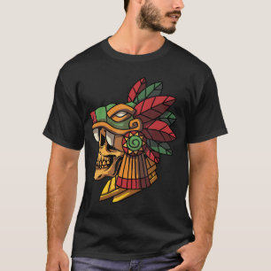 Camiseta Quetzalcoatl Calavera azteca antigua inca toltec