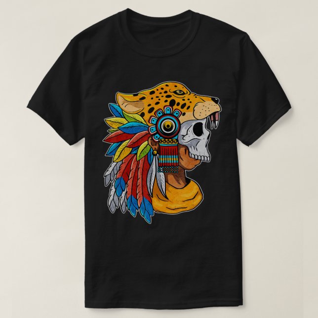 Camiseta Quetzalcoatl Calavera azteca guerrera maya inca to (Diseño del anverso)