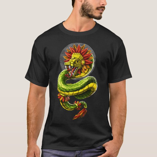 Camiseta Quetzalcoatl Dios Serpiente Azteca (Anverso)