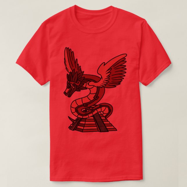 Camiseta Quetzalcoatl Templo maya serpiente de plumas aztec (Diseño del anverso)