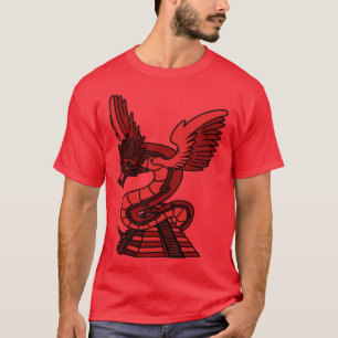 Camiseta Quetzalcoatl Templo maya serpiente de plumas aztec
