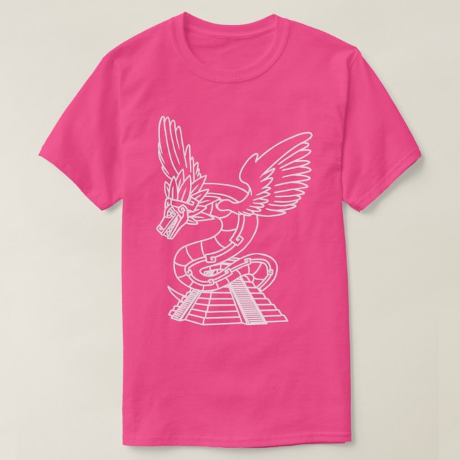 Camiseta Quetzalcoatl Templo maya serpiente de plumas aztec (Diseño del anverso)