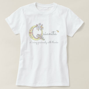 Camiseta Quiantia chicas Q nombre que significa trozo de mo