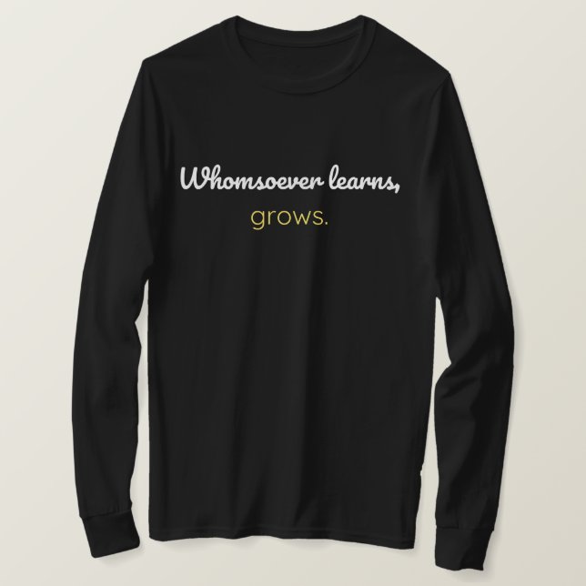 Camiseta Quien aprende crece (Anverso del diseño)