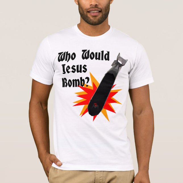 Camiseta ¿Quién bomba de Jesús? (Anverso)