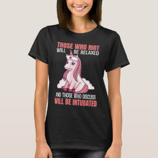 Camiseta Quien Disturbios Enfermera Enfermera Unicornio