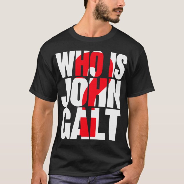 Camiseta ¿Quién es Juan Galt? con el signo de interrogación (Anverso)